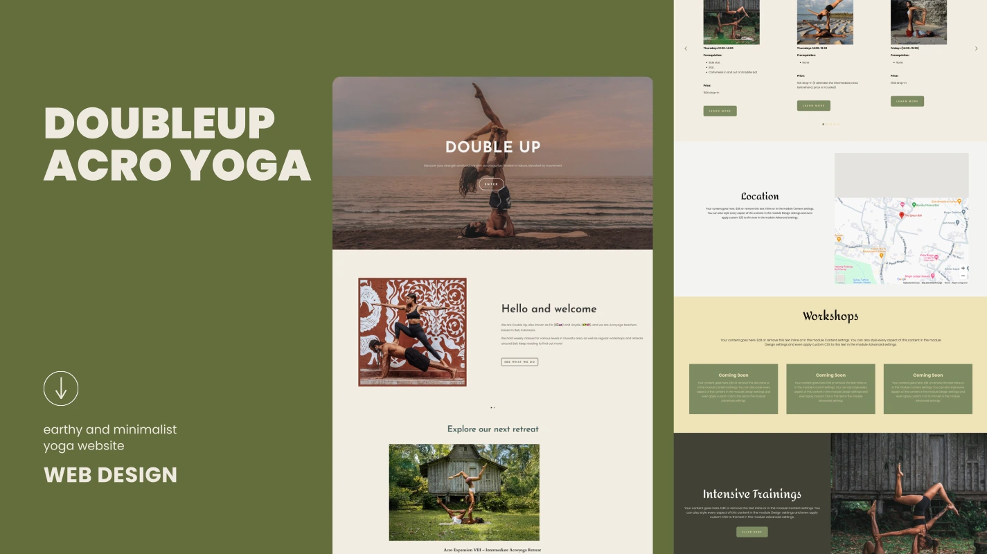 Double Up Acro Yoga website card preview